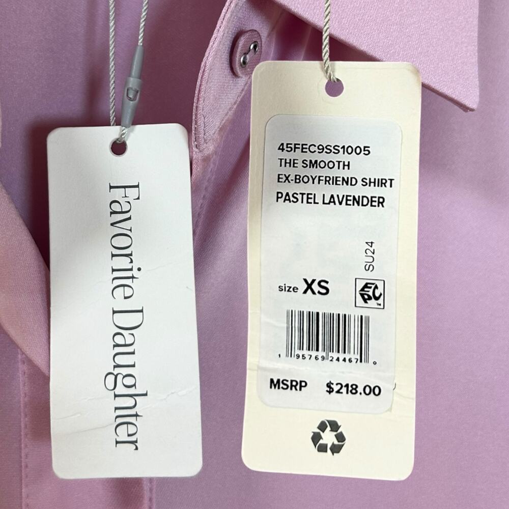 Favorite Daughter, NWT Women's The Smooth Ex-Boyfriend Shirt, Pastel Lavender XS - Picture 7 of 15